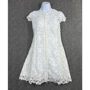 Paul & Joe Sister White Floral Lace Mini Dress Size 36 US 4 Zip Bridal